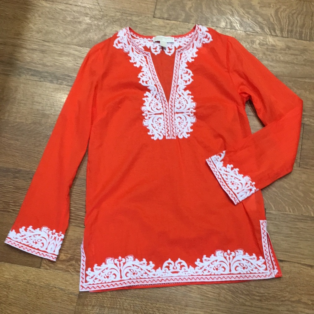 Michael Kors Embroidered Tunic Top size Small